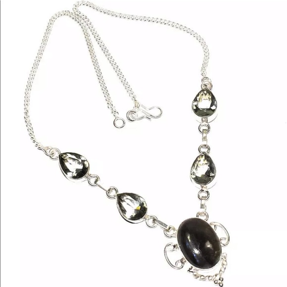 Pink Magnolia Jewelry - New Labradorite Gemstone 925 Silver Necklace